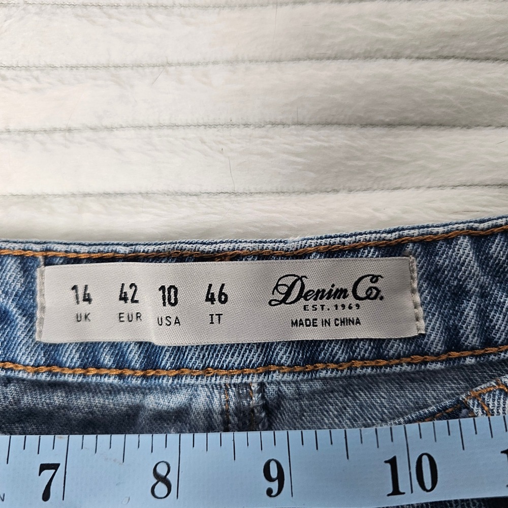 Denim Co. Embroidered Denim Skirt‎ Blue Frayed Hem Women's Size 10 - Picture 6 of 9